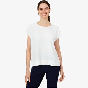 MarlaWynne White Short-Sleeve Crewneck Top